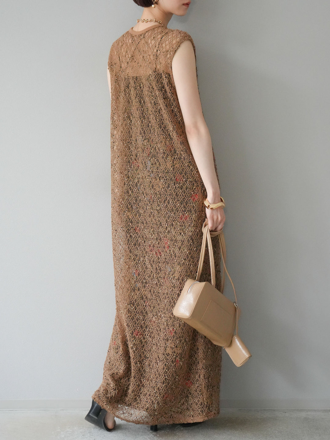 【預購】植物圖案休閒褲/黑色