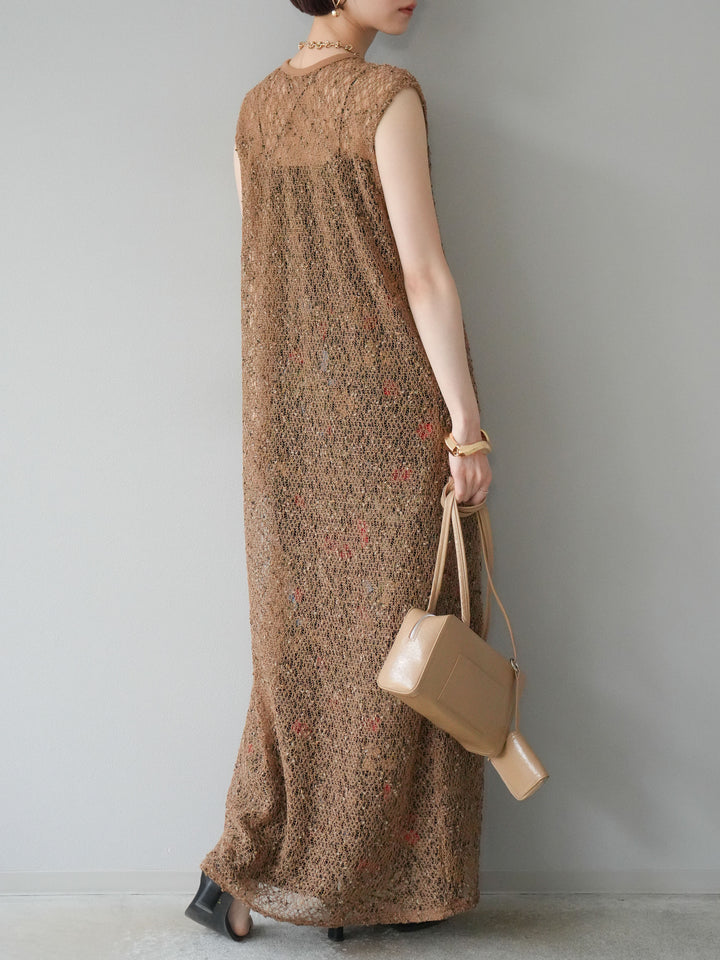 【預購】植物圖案休閒褲/黑色