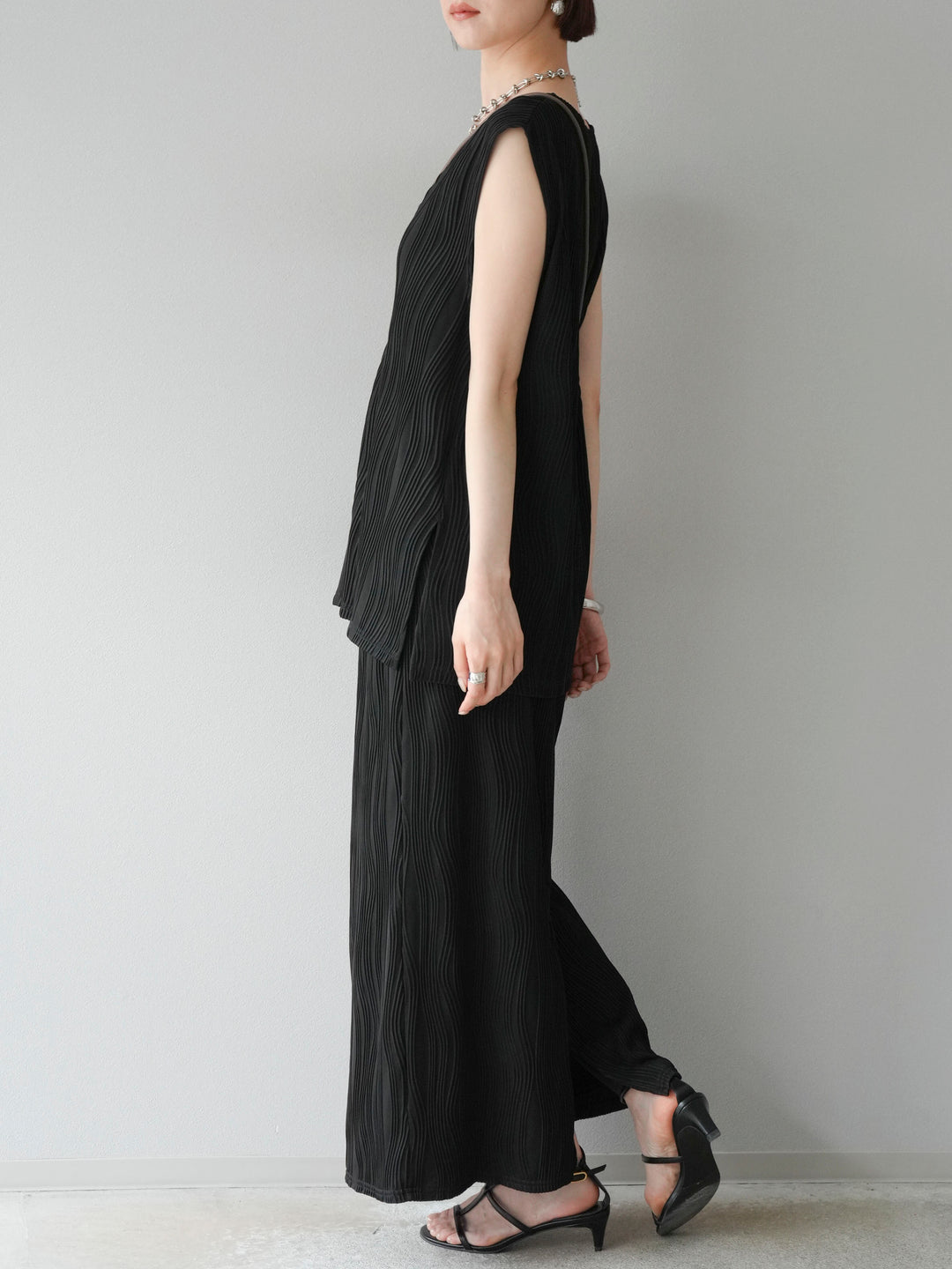 [SET]ウェーブパイピングタイトスカート+ウェーブパイピングタイトスカート(2set)