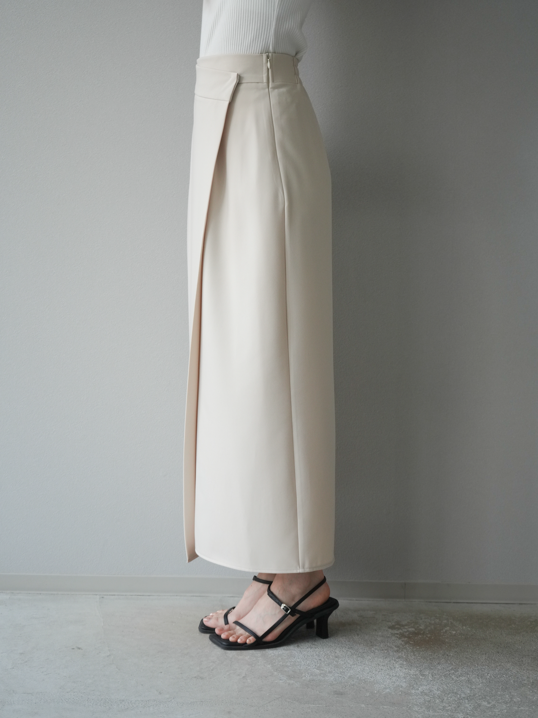 [予約]ツイルラップナロースカート/アイボリー S