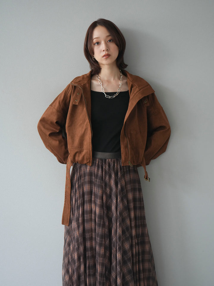[予約]スエードバルーンショートブルゾン/camel