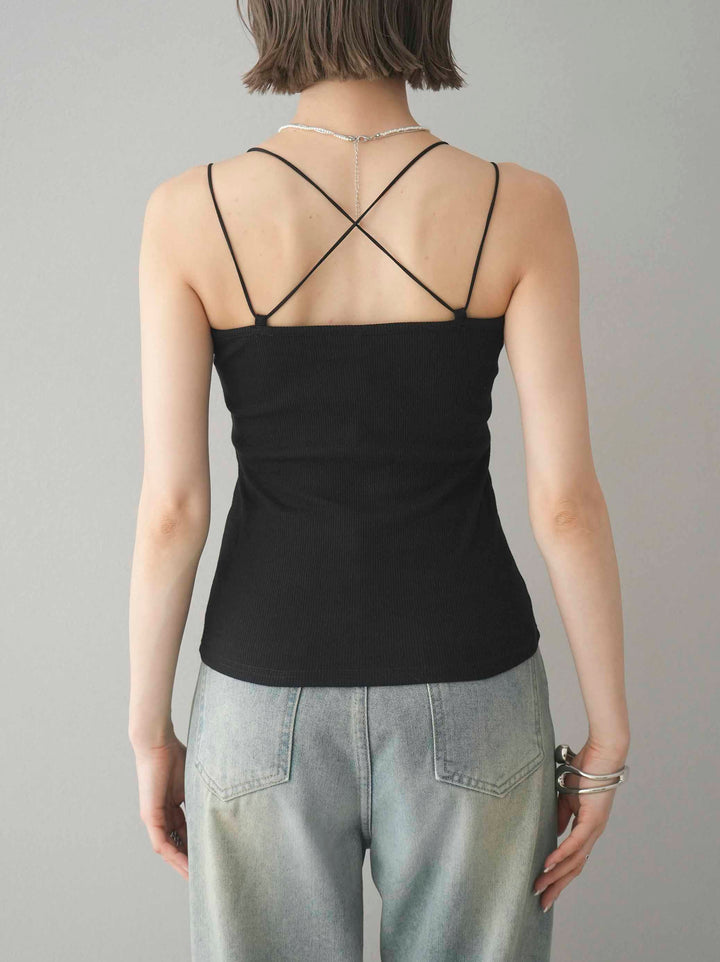 【預購】後背交叉罩杯背心/黑色