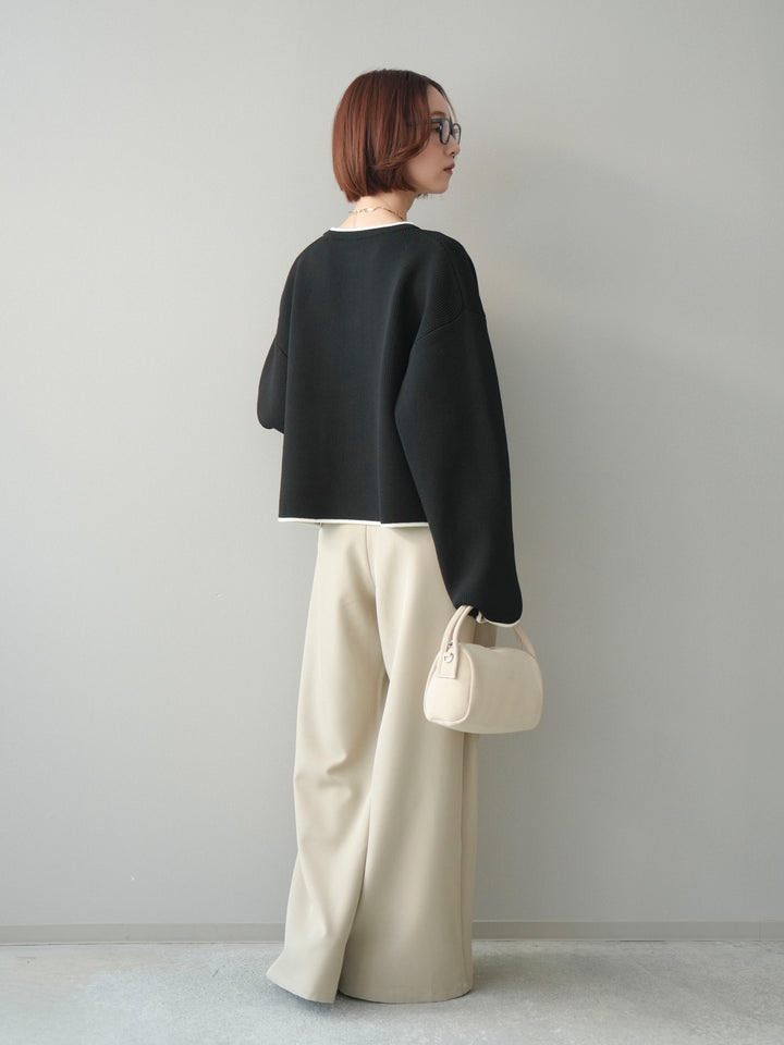 [予約]ウエストレースタックワイドパンツ/ivory