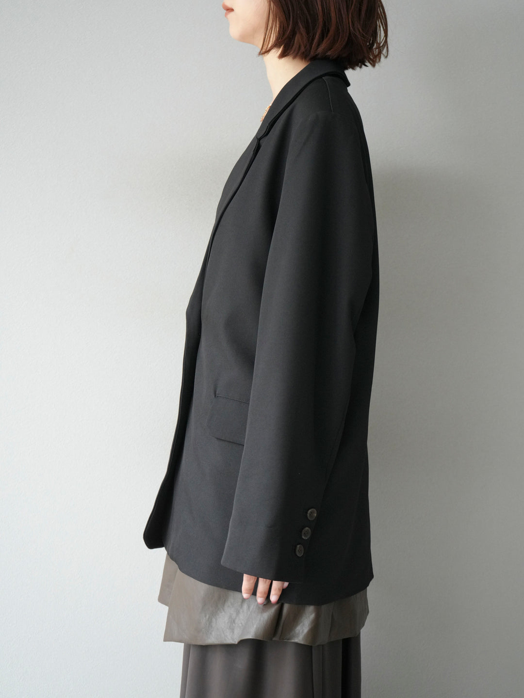 [予約]エステルオーバーテーラードジャケット/ブラック