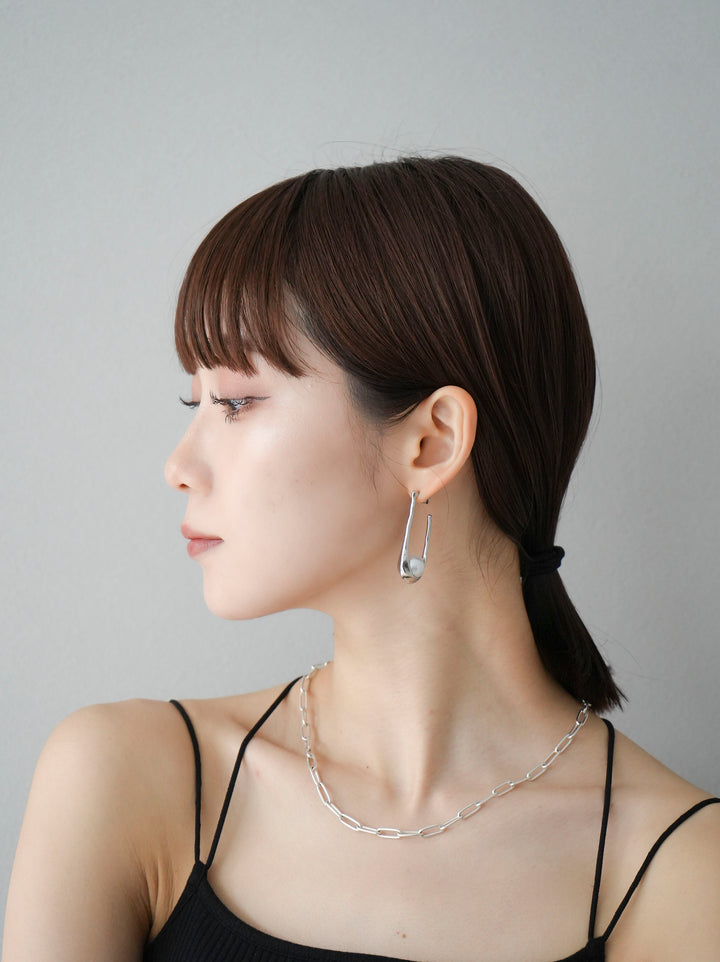 [予約]PEARL MOTIF OVAL PIERCE/シルバー