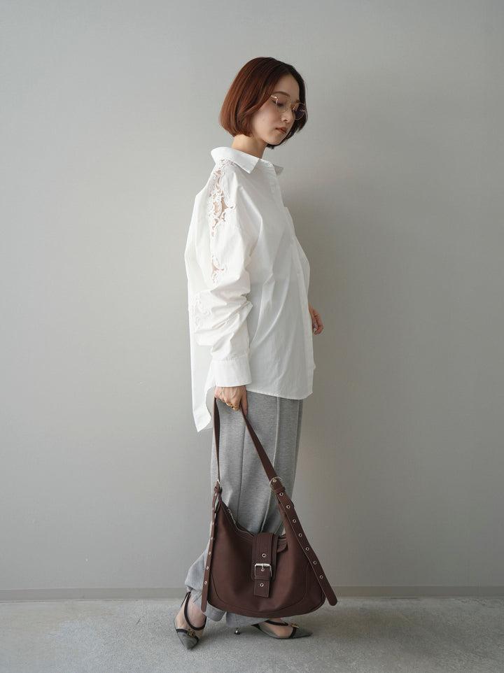 [SET]アームレースブロードシャツ+2WAYデザインスウェットパンツ(2set)