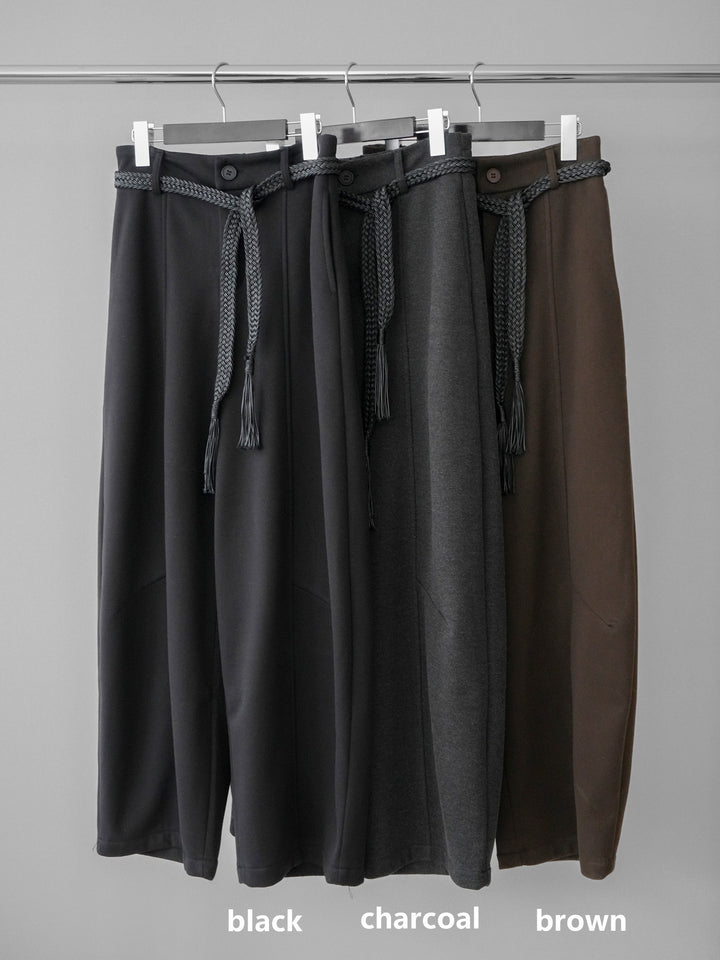 [SET]畦編みボトルネックZIPニットカーディガン+ベルト付裏起毛センターシームカーブパンツ(2set)