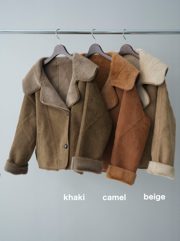 [SET]ムートンショートジャケット+ムートンショートジャケット(2set)