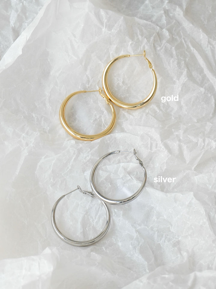 [予約]ビックフープピアス/gold