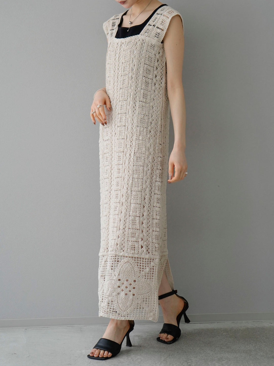 [Pre-order] 2-way crochet dress/ecru