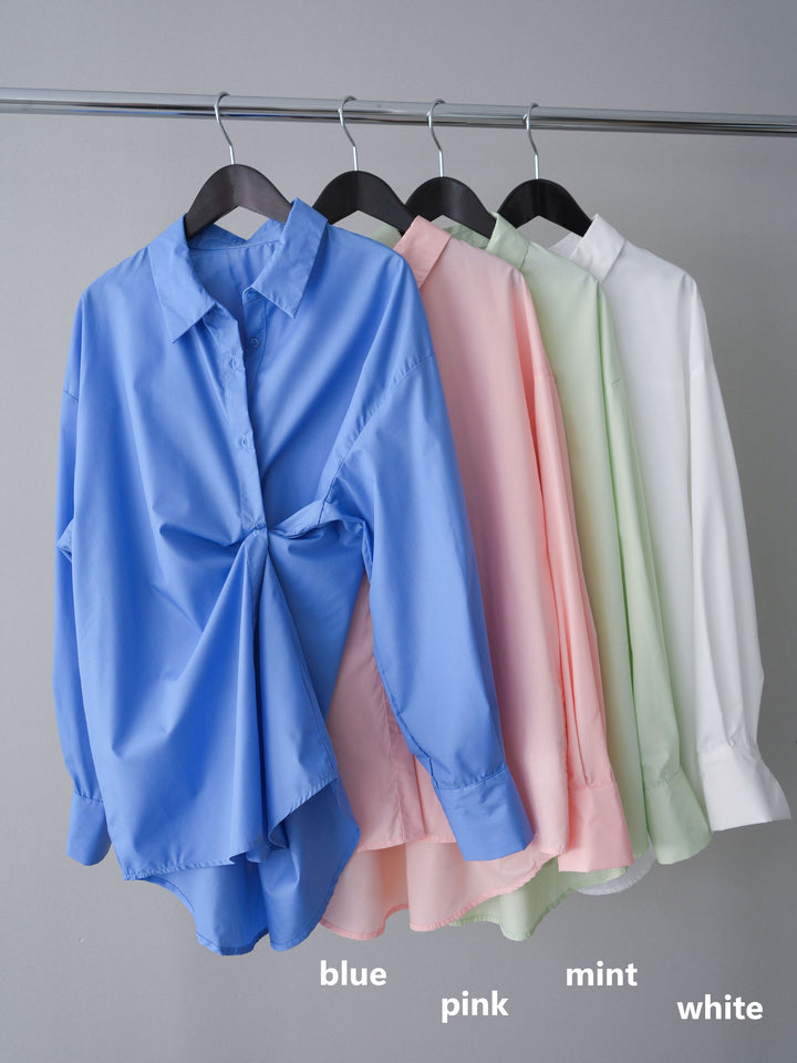 [SET]2wayベーシックルーズシャツ+パネルレースイージーパンツ(2set)