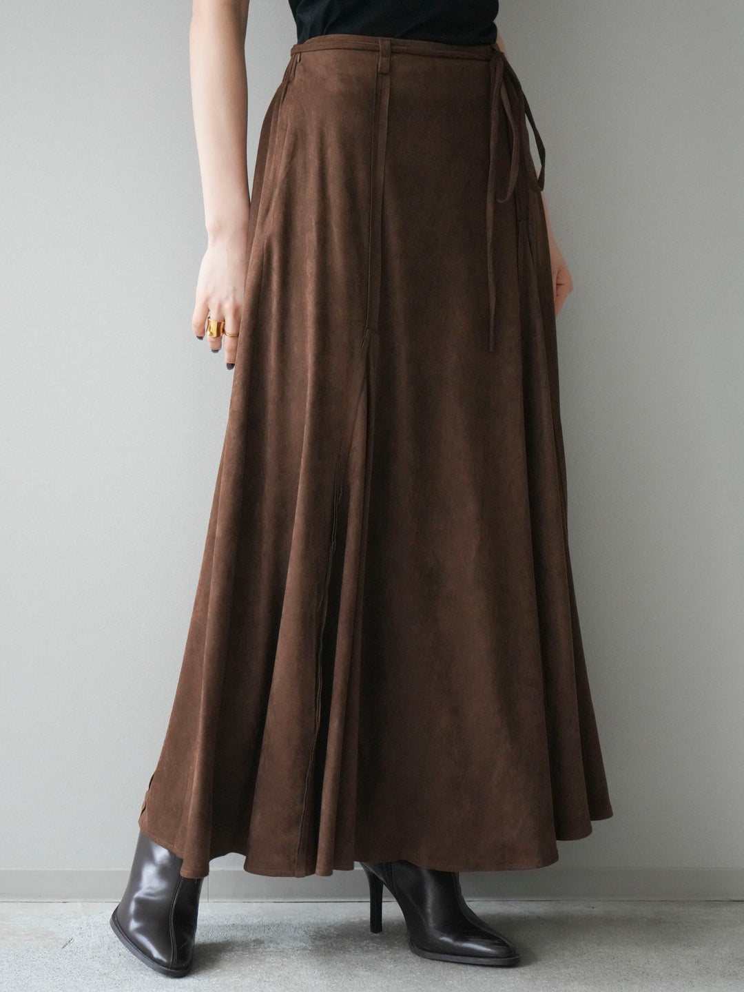 [予約]スエードマーメイドスカート/brown