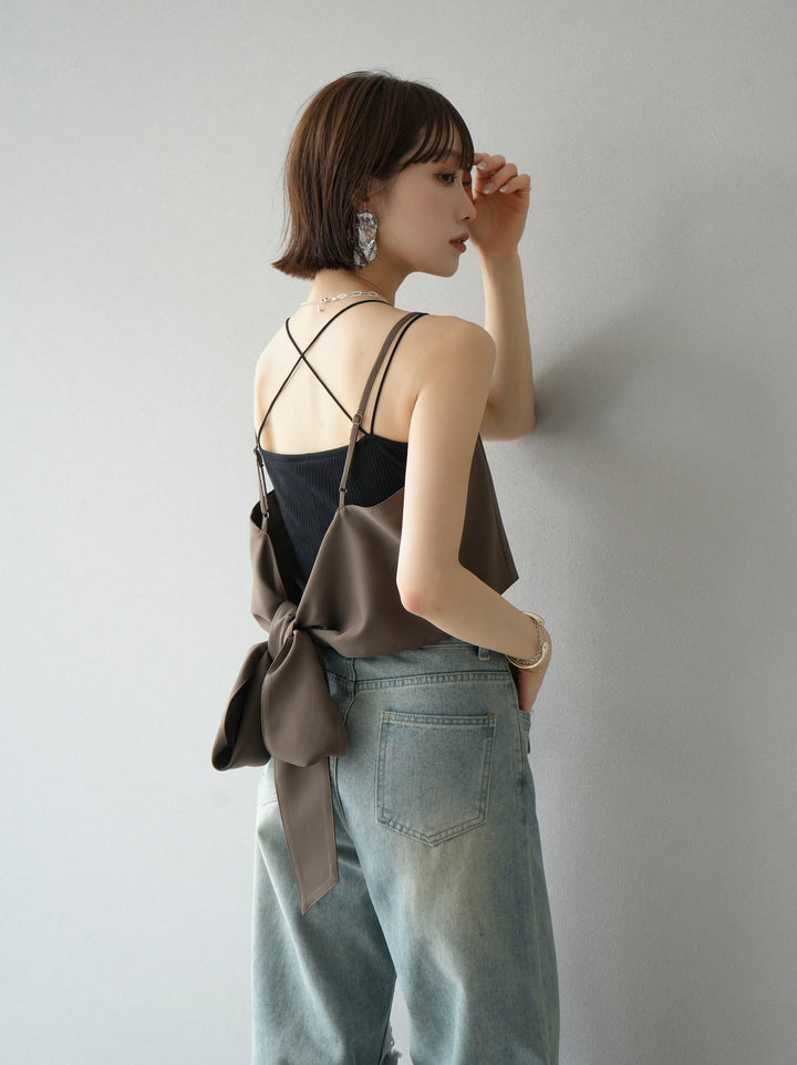 [Pre-order] Back Big Ribbon Bustier/Brown