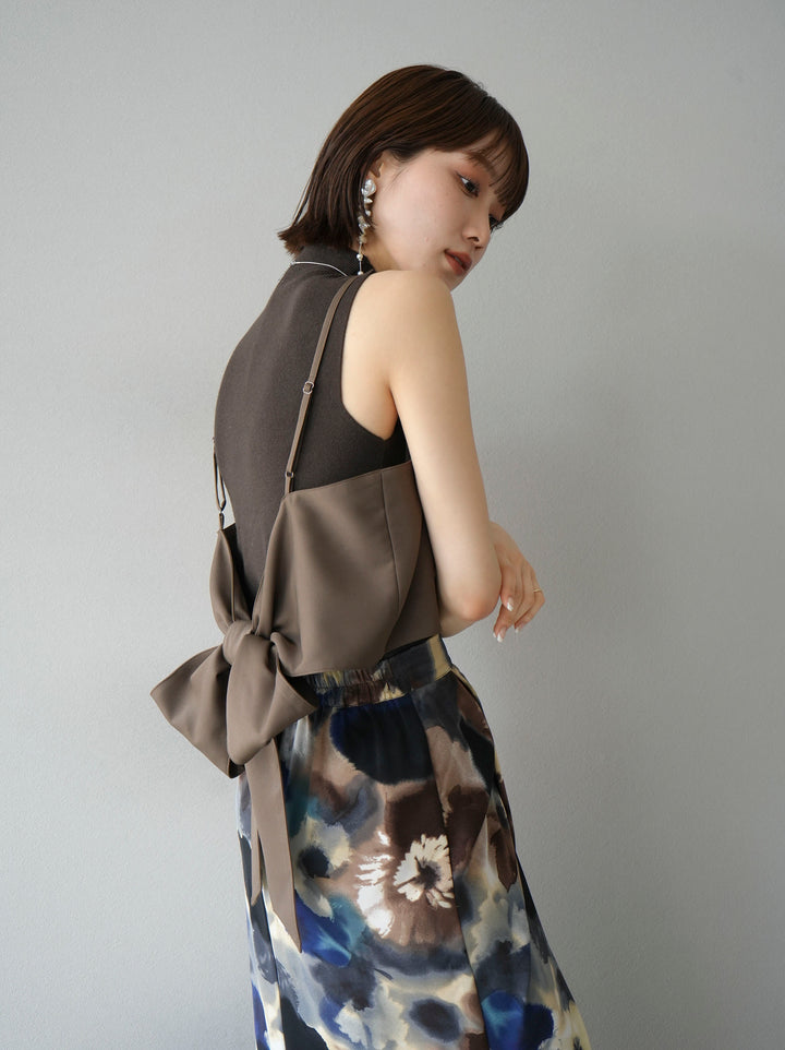 [Pre-order] Back Big Ribbon Bustier/Brown