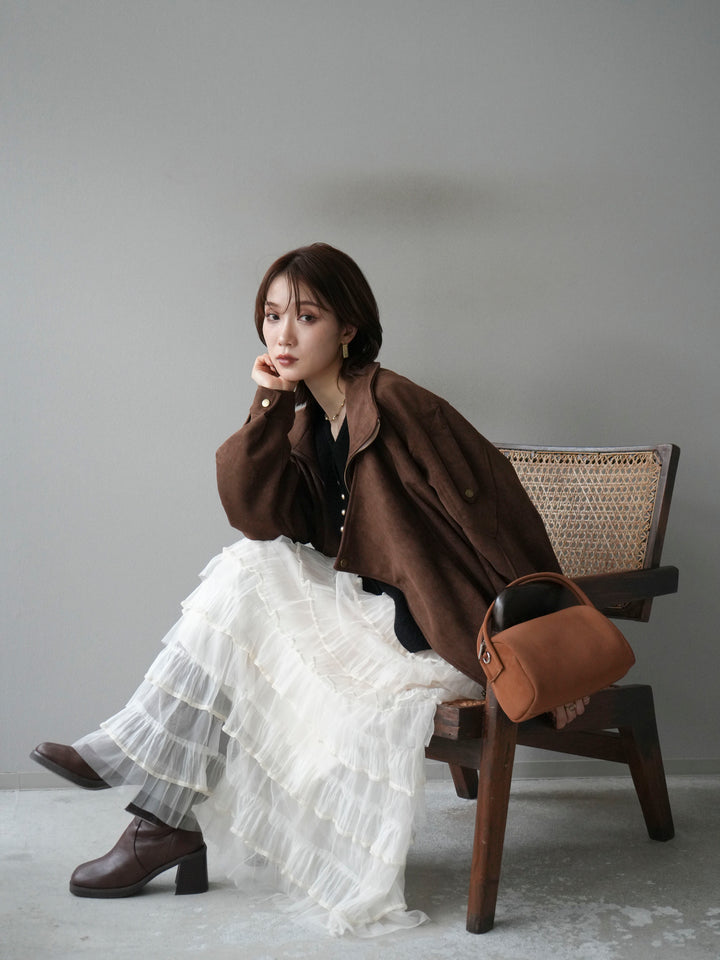 [予約]スエードライダースジャケット/ブラウン