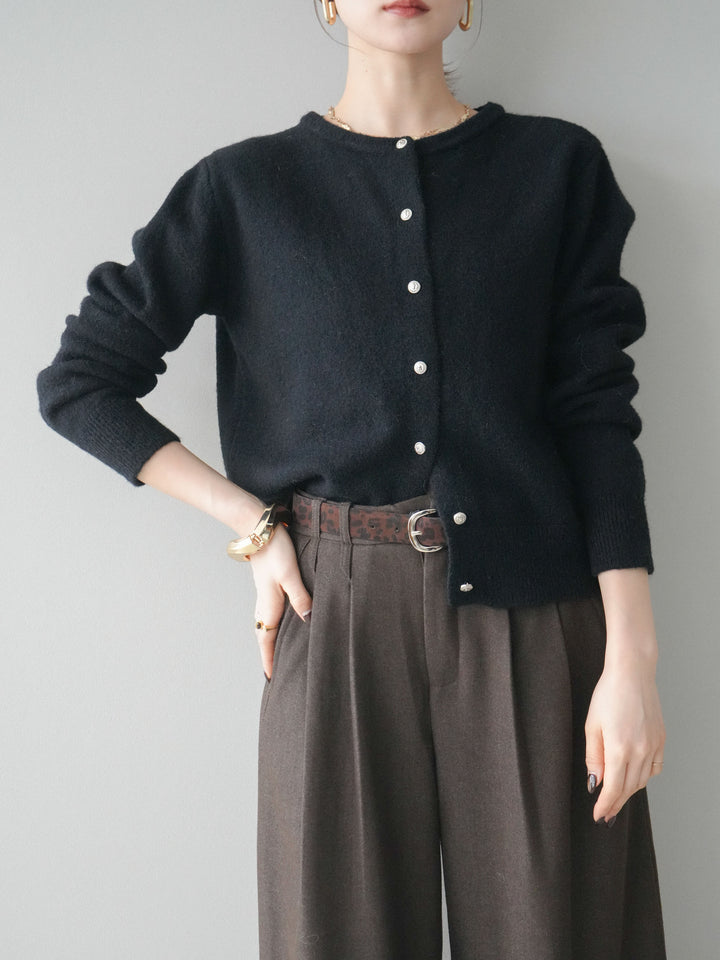 [SET]アンティークボタンニットカーディガン+選べるアクセセット(2set)