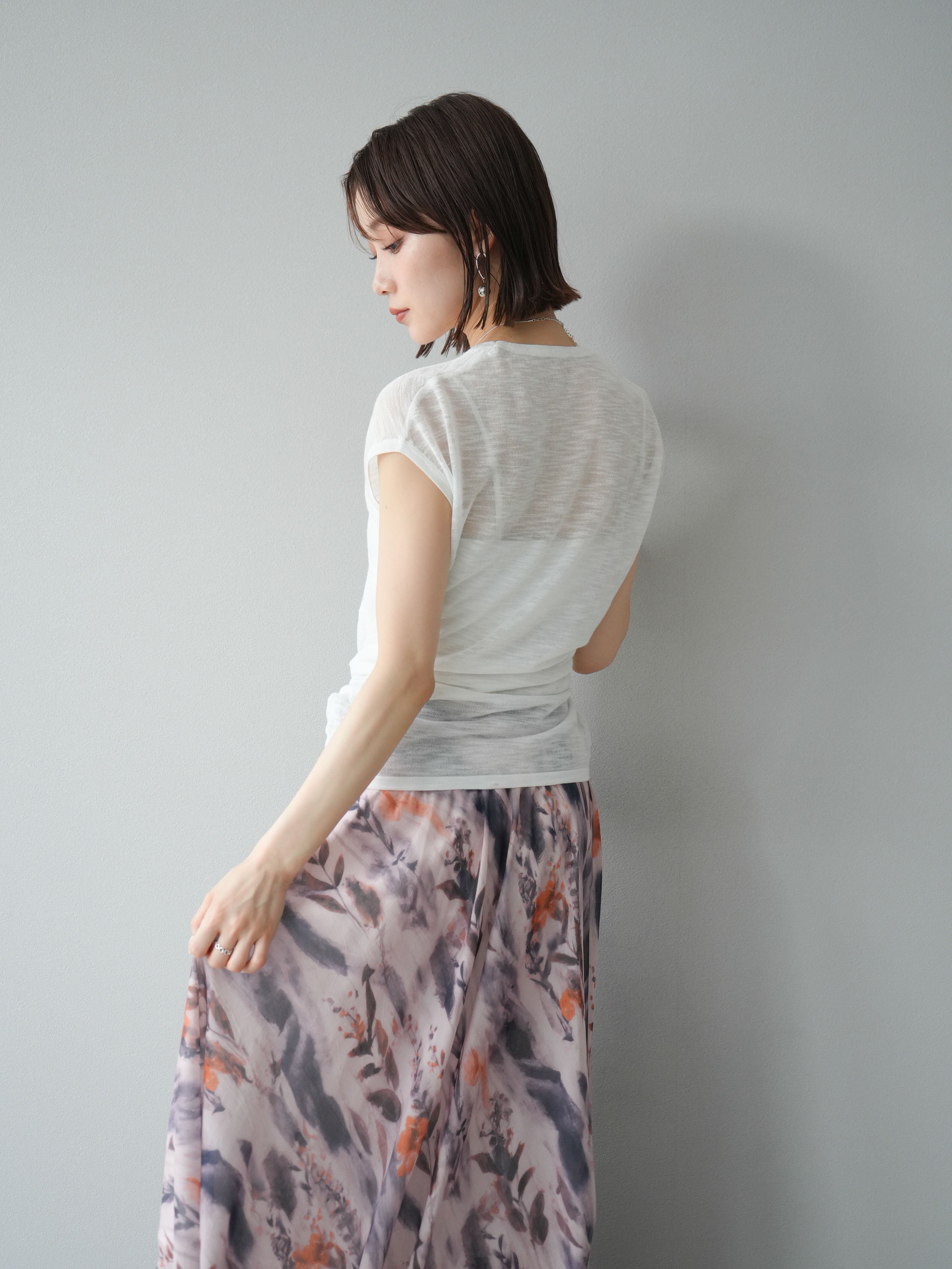 予約]ウエストベルトシアーニットタンクトップ/ホワイト – Lumier