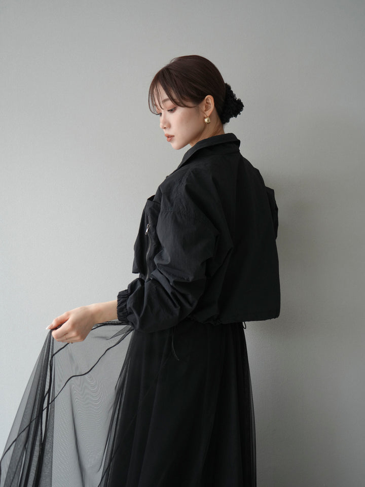 [予約]ポケットデザインショートブルゾン/ブラウン