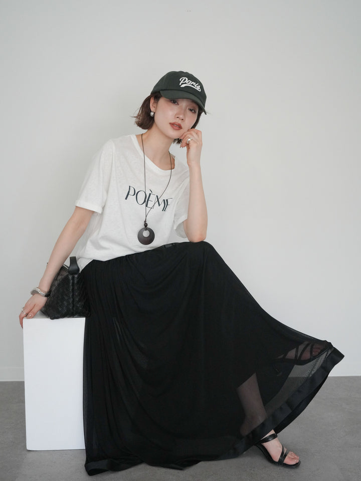 [予約]サークルネックレス付ロゴTシャツ/white