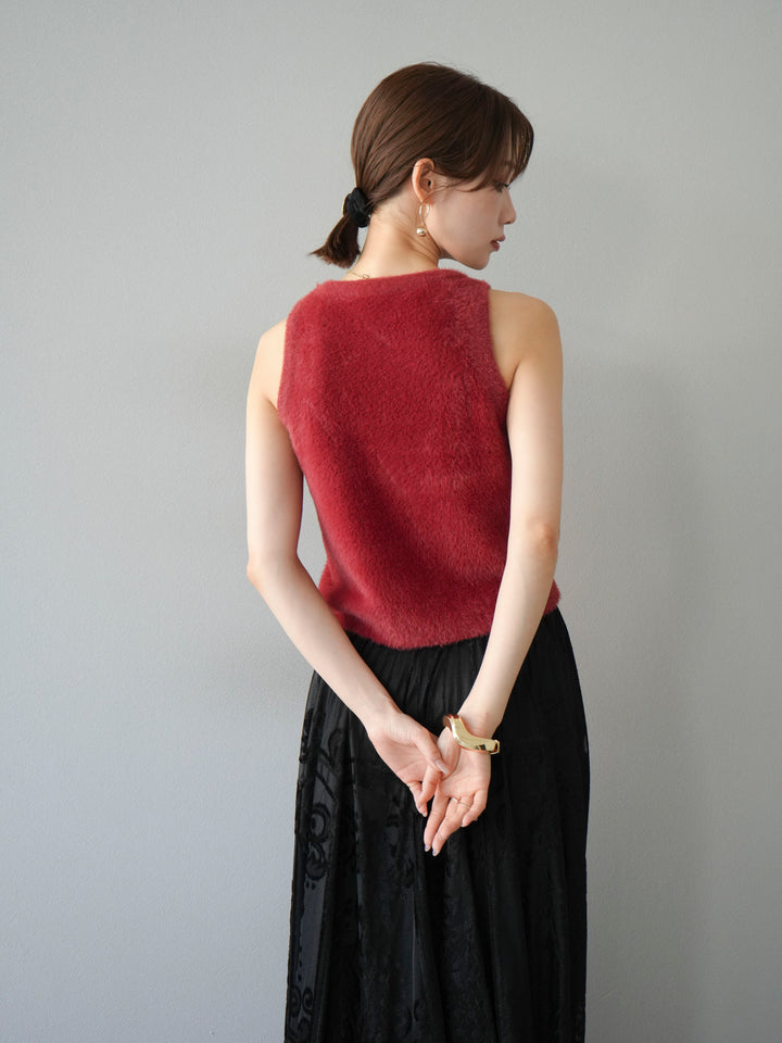 [予約]シャギーニットタンクトップ/レッド