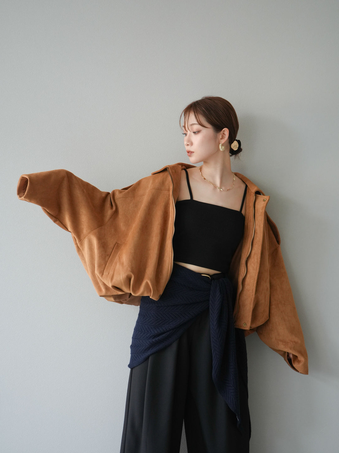[予約]スウェードオーバーブルゾン/キャメル
