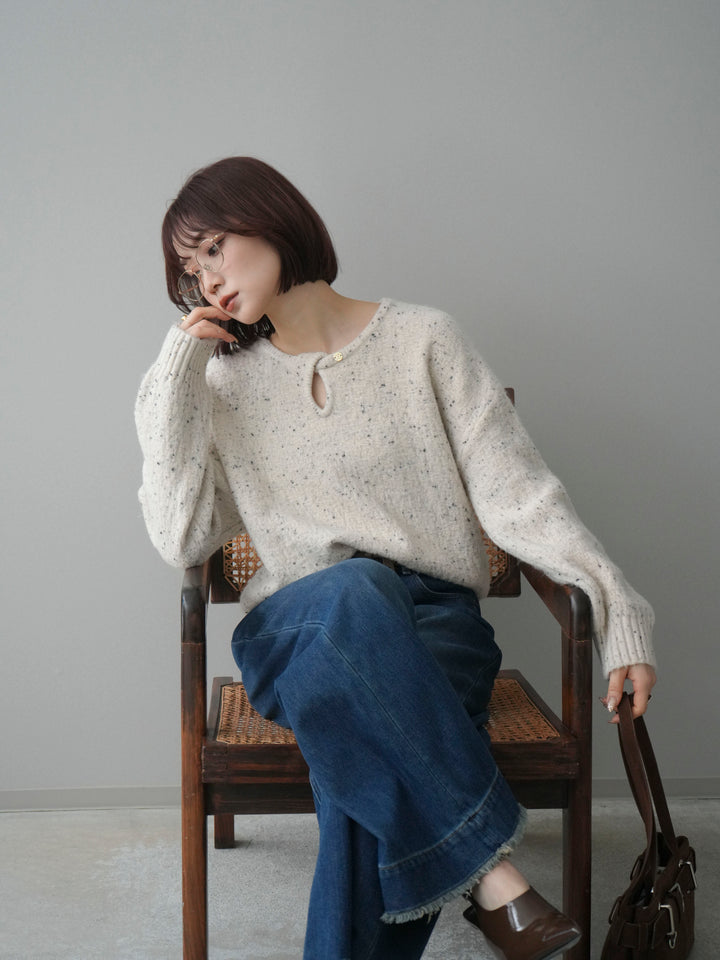 [SET]ツイストネックラメネップヤーンニットプルオーバー+ツイストネックラメネップヤーンニットプルオーバー(2set)