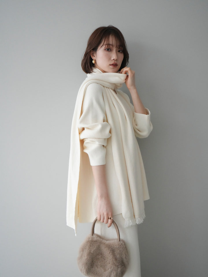 [SET]ストール付キーネックニットSET UP