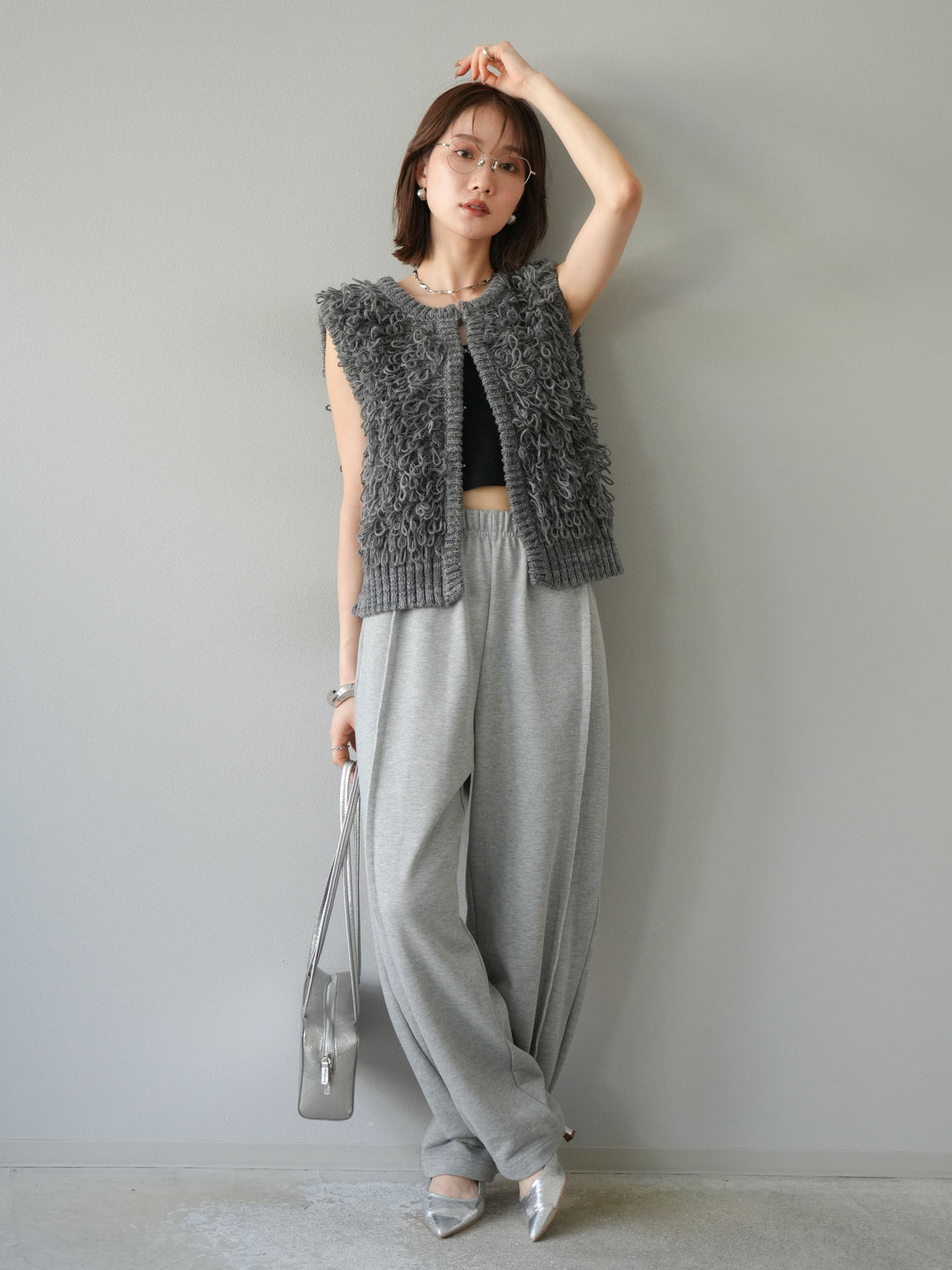 [予約]ループデザインホックベスト /チャコール