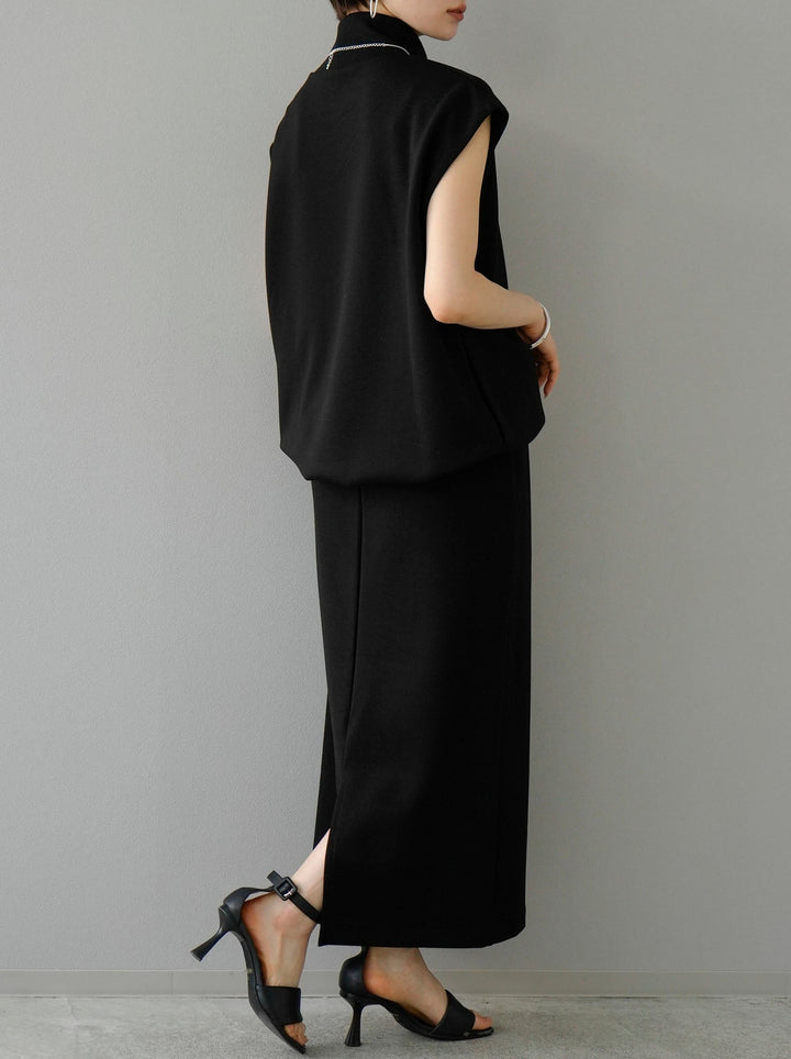 [SET] Ponte mock neck pullover + Ponte I-line skirt (2 sets)