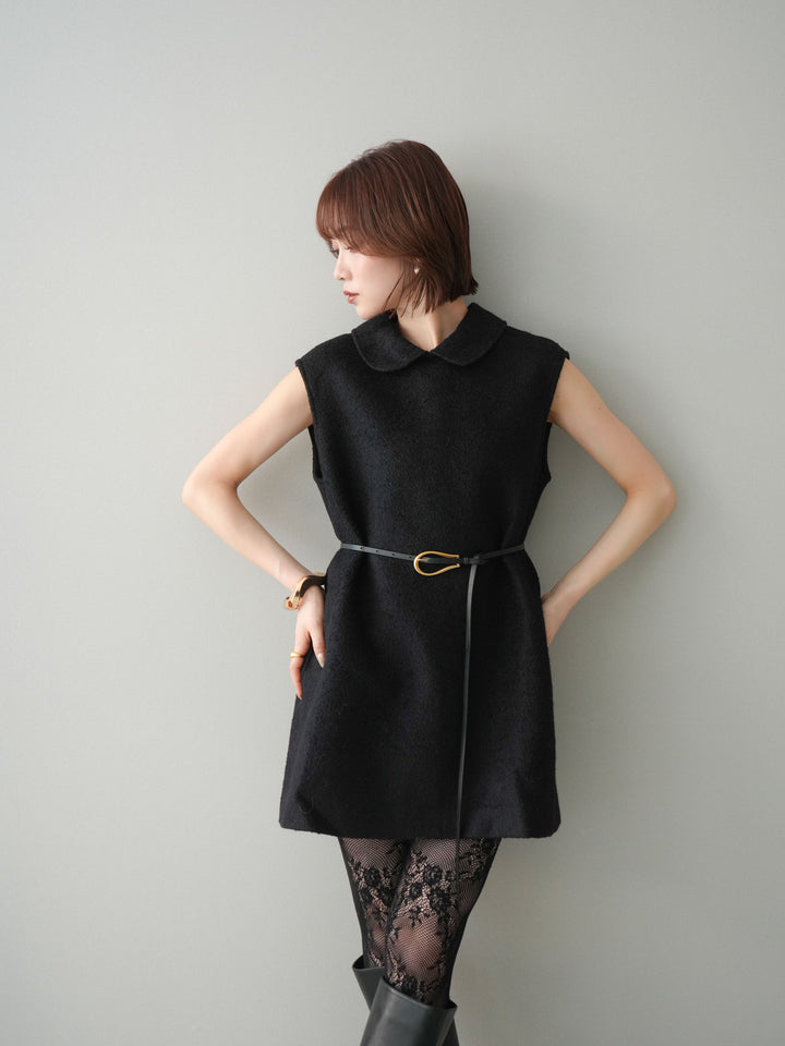 [SET]襟付きブークレミニワンピース+襟付きブークレミニワンピース(2set)