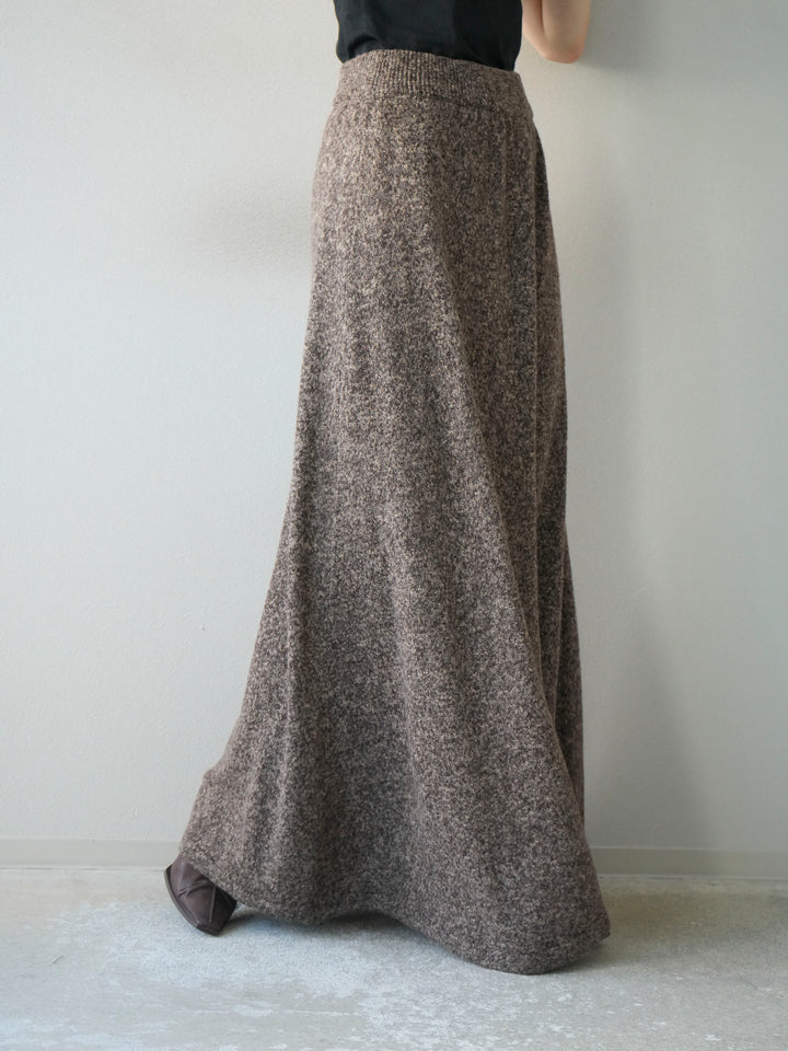 [予約]ミックスヤーンニットスカート/ブラウン