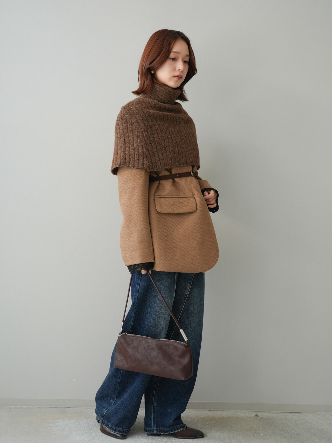 [予約]裏起毛加工デニムカーブパンツ/darkblue