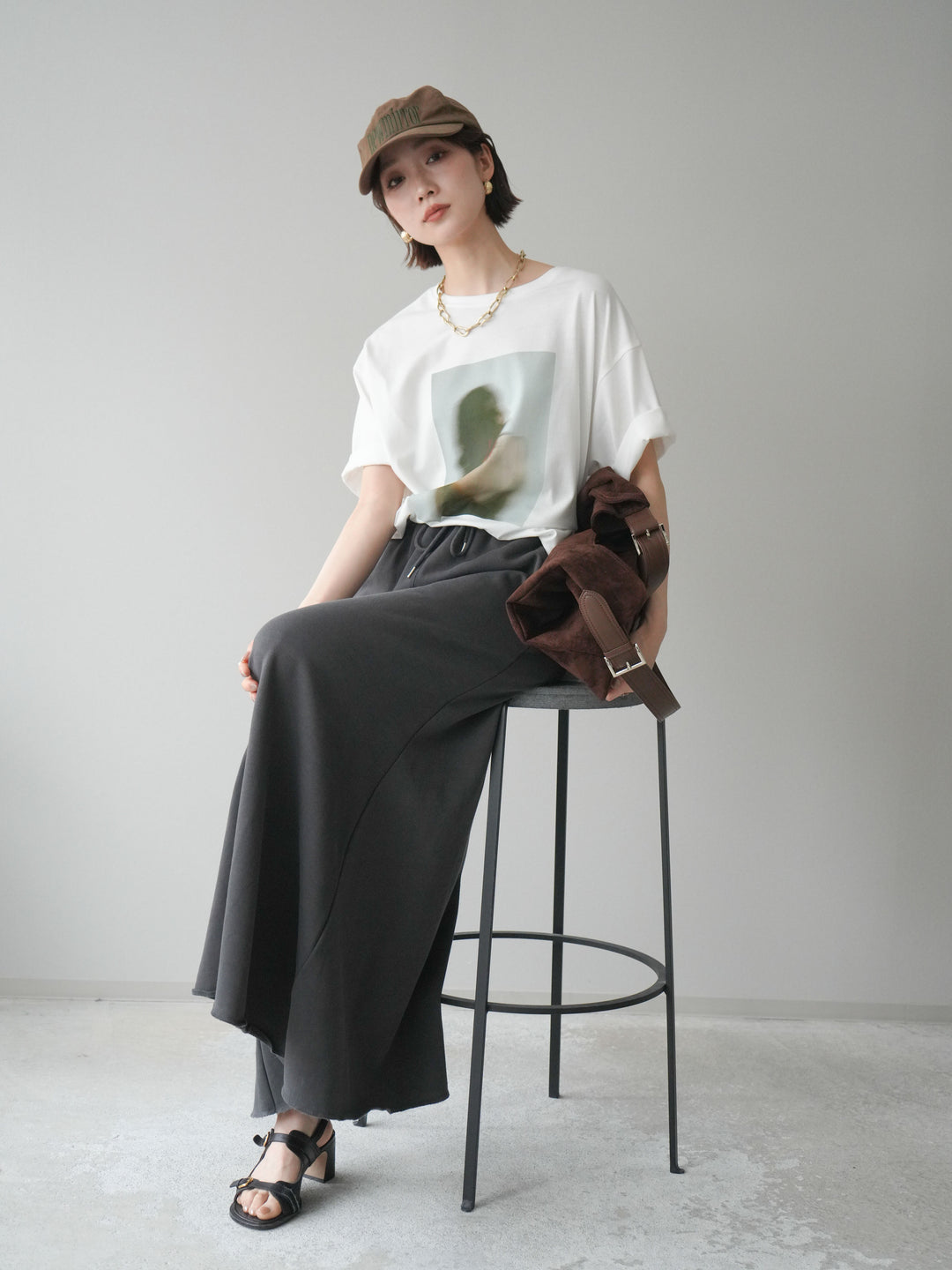 [予約]ブラーアートフォトTシャツ/off1