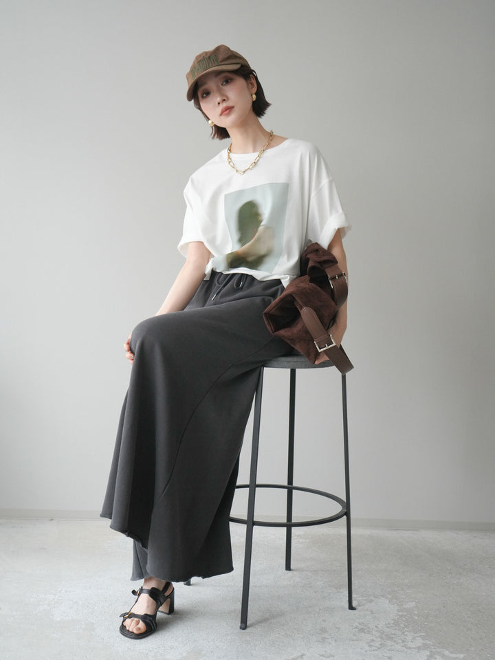[予約]ブラーアートフォトTシャツ/off1