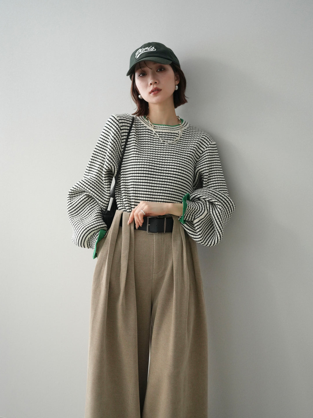 [SET]ラメ異素材ボーダーリブニットプルオーバー+ラメ異素材ボーダーリブニットプルオーバー(2set)