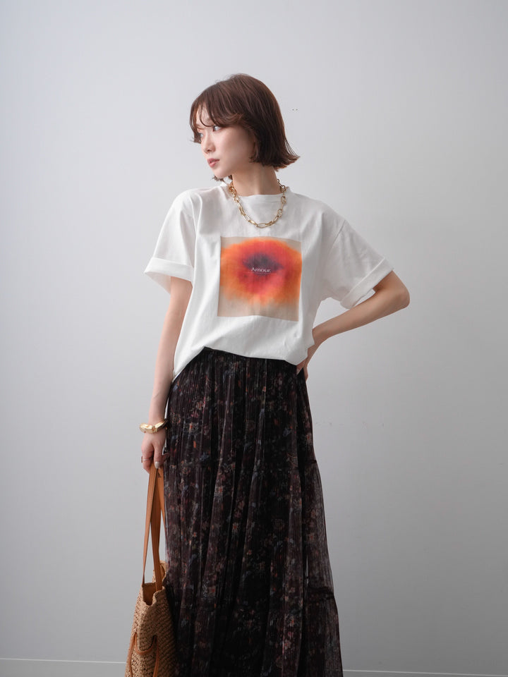 [SET]ニュアンスフローラルフォトTEE+ニュアンスフローラルフォトTEE(2set)
