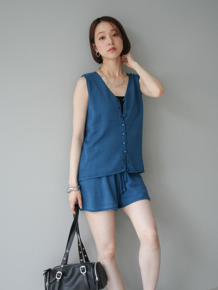 [SET]ニットベスト＆ショートパンツSET UP(2set)