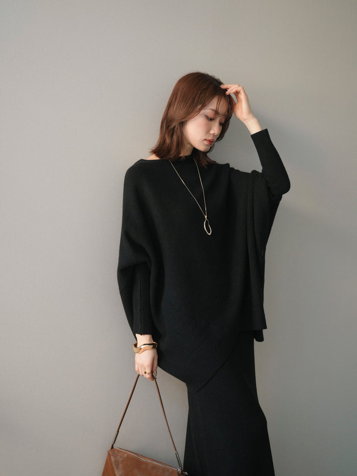 [SET]ウール混ドルマンニット&スカートSET UP(2set)