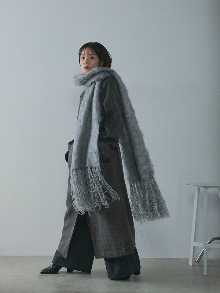 [予約]ブークレシャギーニットマフラー/ gray