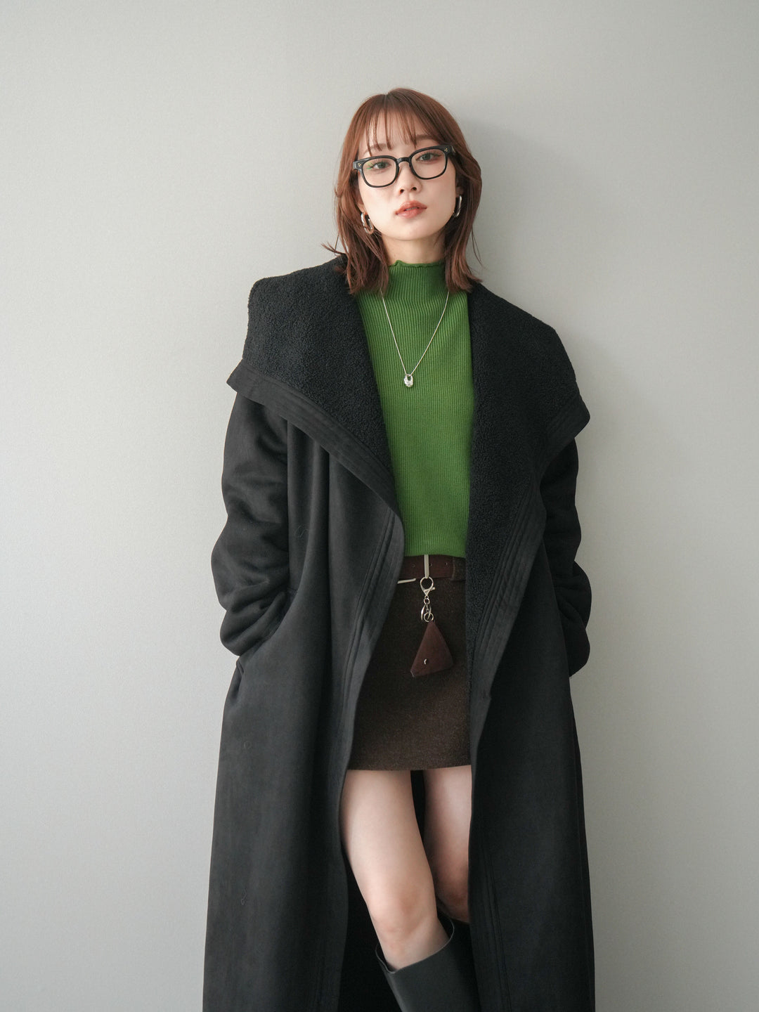 [SET]BIGカラームートンコート+選べるアクセセット(2set)