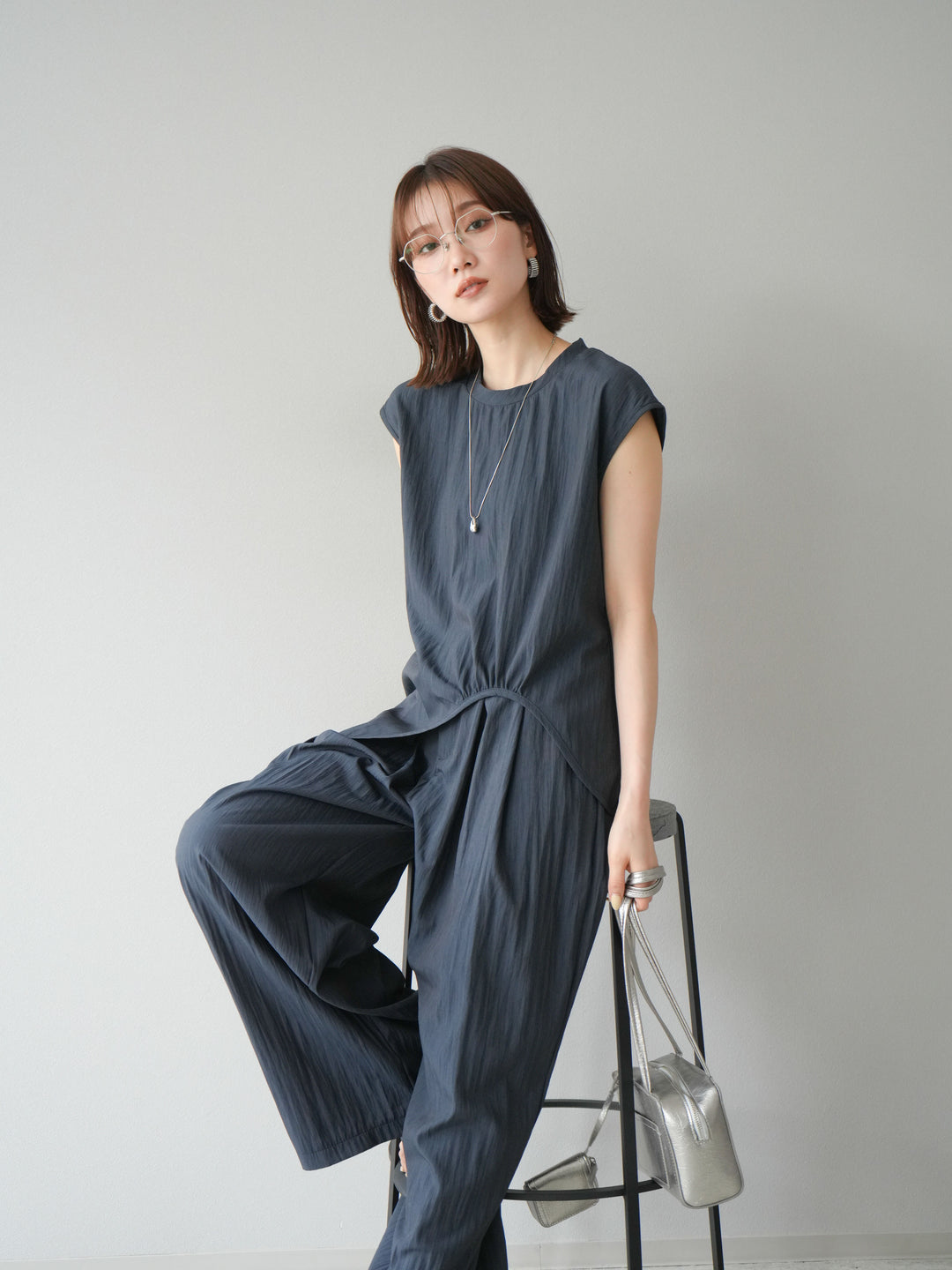 [SET] 不對稱套頭衫＆寬褲 SET UP（2套）