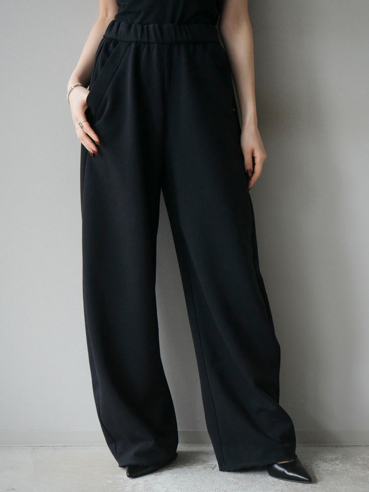 [予約]アウトシームカットオフスエットパンツ/navy