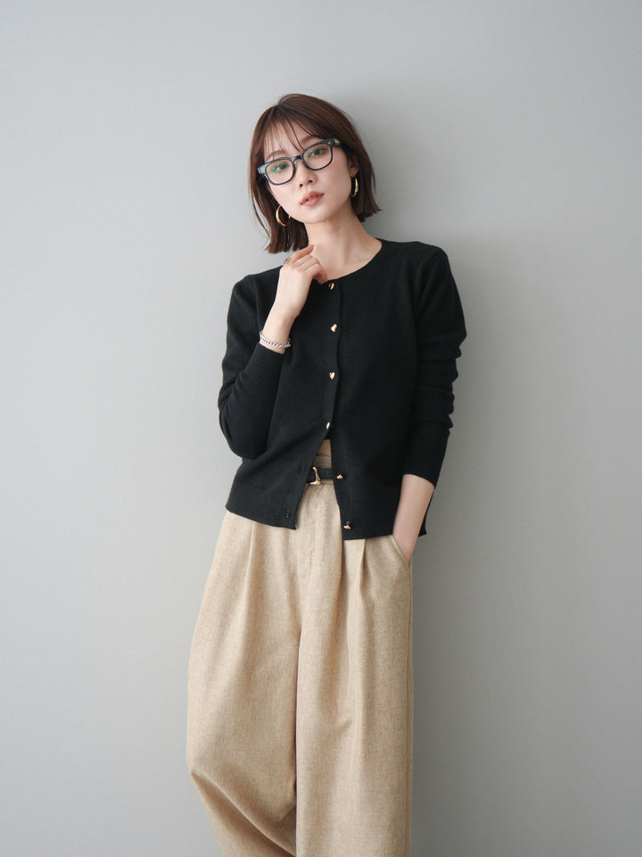 [SET]ハートボタンニットカーディガン+ハートボタンニットカーディガン(2set)