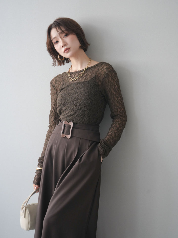 [予約]バックラウンドジャガードレーストップス/brown