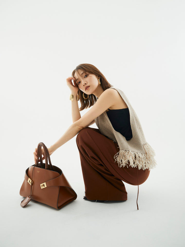 【Allure】[SET]フェザーヤーンニットベスト+フェザーヤーンニットベスト(2set)