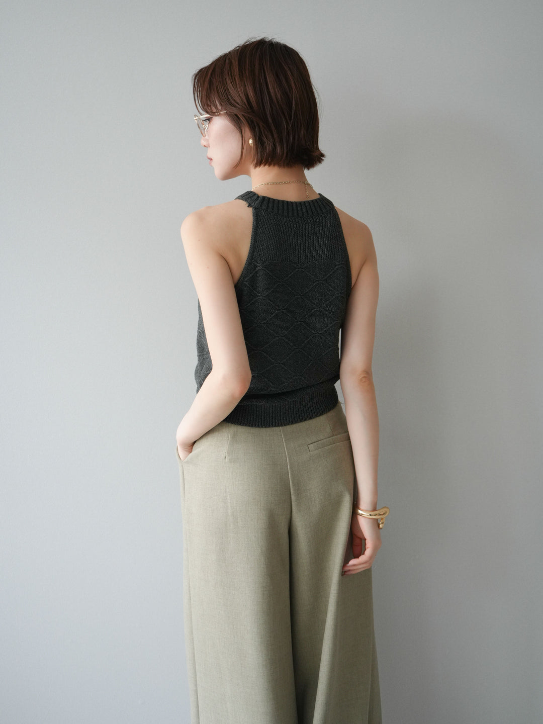 [予約]アメスリニットトップス/black