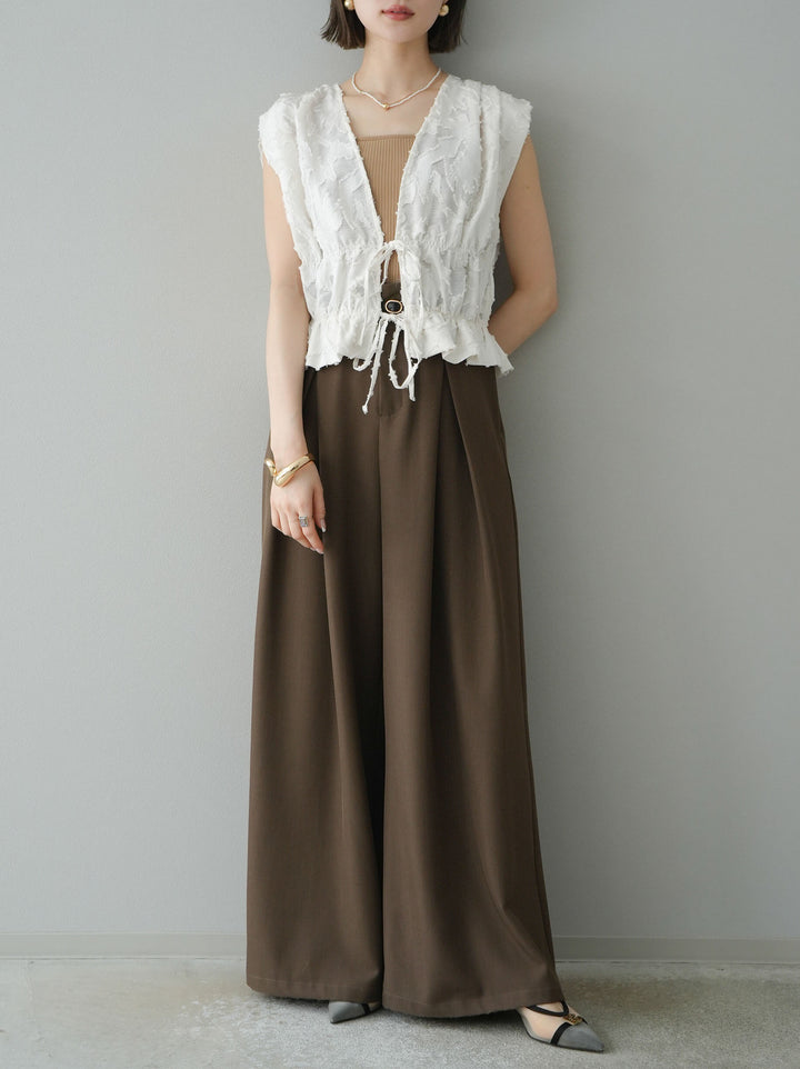 [予約]シアージャガードシャーリングブラウス/アイボリー