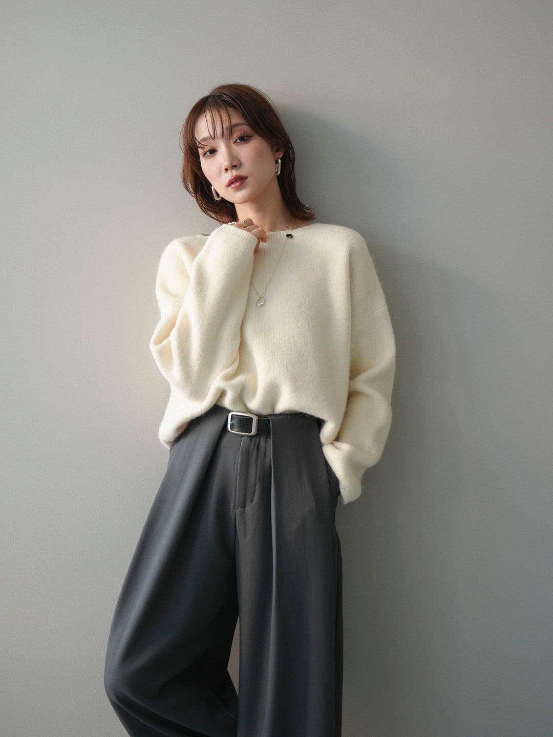 [SET]アンゴラタッチボートネッククロップドプルオーバー+アンゴラタッチボートネッククロップドプルオーバー(2set)