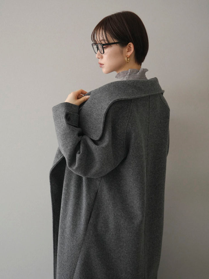 [Pre-order] Faux wool stand-up collar coat/charcoal