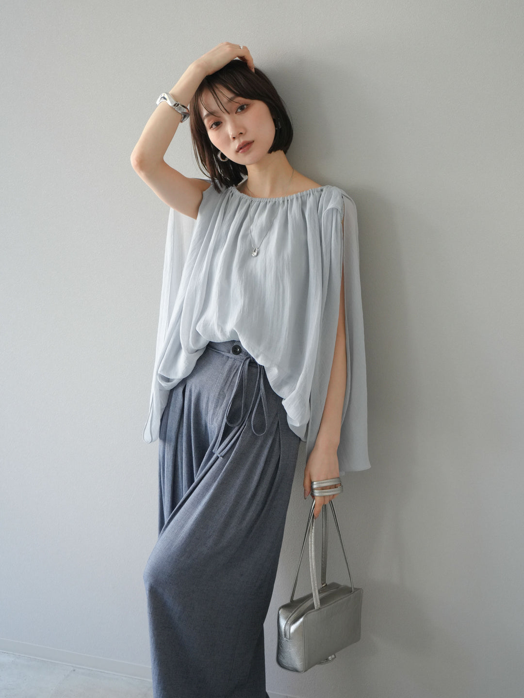 [予約]ラメシアーバルーントップス/ブルー